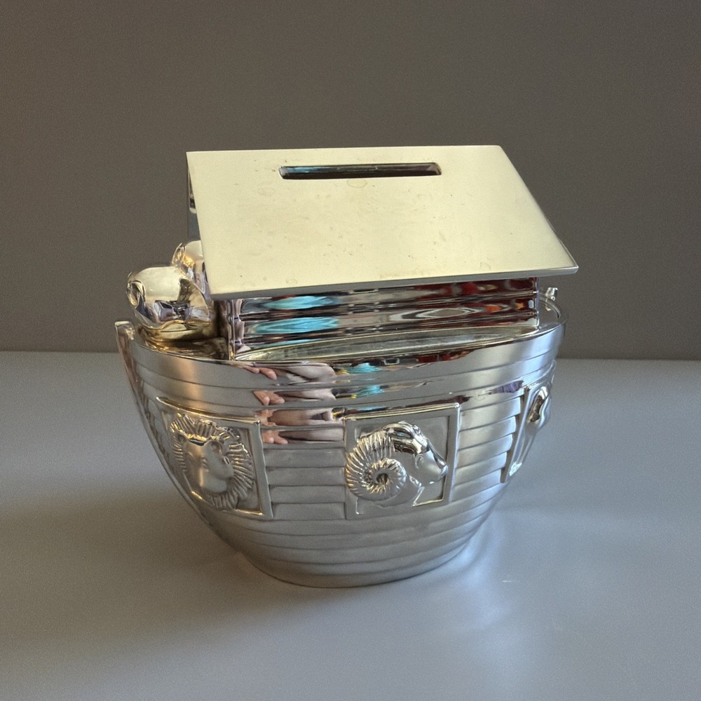 Things Remembered - Silver (Toned) Noah's Ark Bank **Blank/Not Engraved** #41930